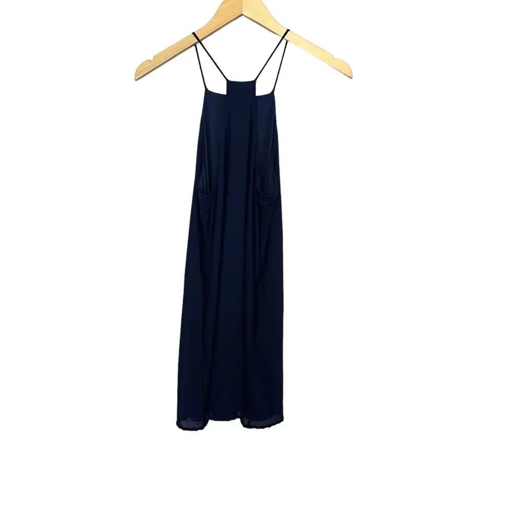 Revolve x NBD Lisa Mini Shift Racerback Dress Midnight Indigo Blue Size XS